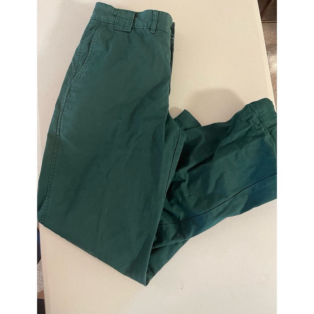 LL Bean Deep Green Chino Straight Leg Pants Mens 32x29